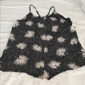 Billabong Black Romper with Cream Floral Burst
